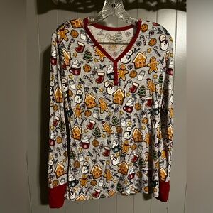 Little Sleepies holiday treats long sleeve pajama top -bamboo like new top only